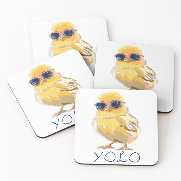 Item preview, YOLO Chick with Glasses – Fun & Carefree Chicken T-Shirt Design designed and sold by Pandositive.