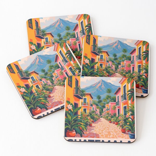 Item preview, Antigua Guatemala travel poster print stickets designed and sold by Arctic frame studio.