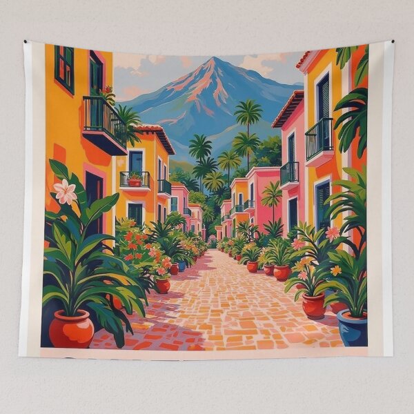 Item preview, Antigua Guatemala travel poster print stickets designed and sold by Arctic frame studio.