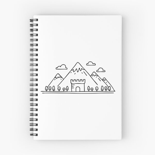 Item preview, Fortress silhouette with mountain backdrop designed and sold by rasagamastore.