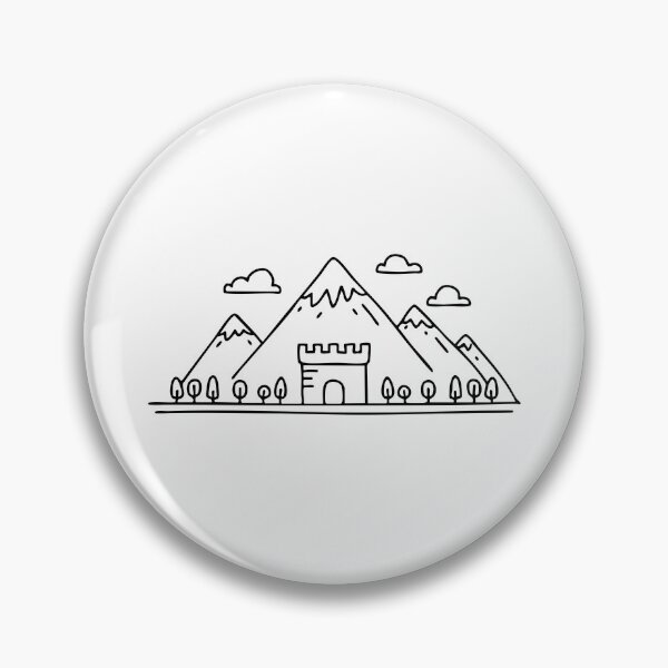 Item preview, Fortress silhouette with mountain backdrop designed and sold by rasagamastore.