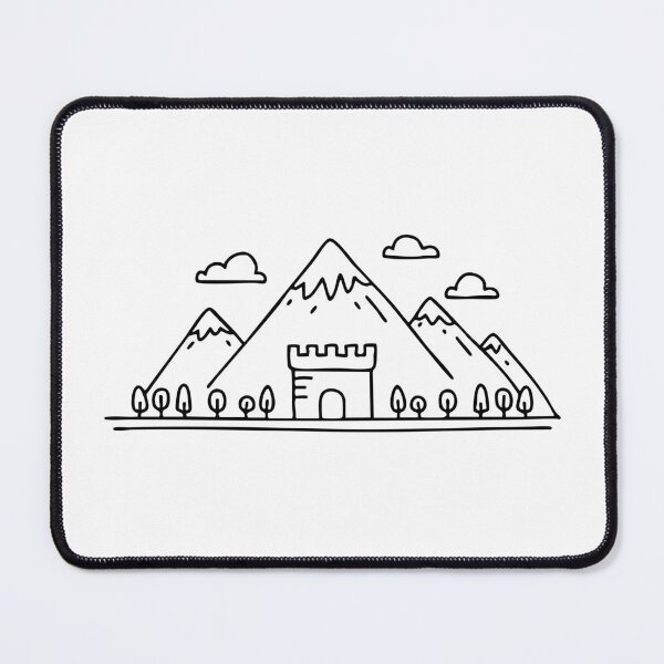 Item preview, Fortress silhouette with mountain backdrop designed and sold by rasagamastore.