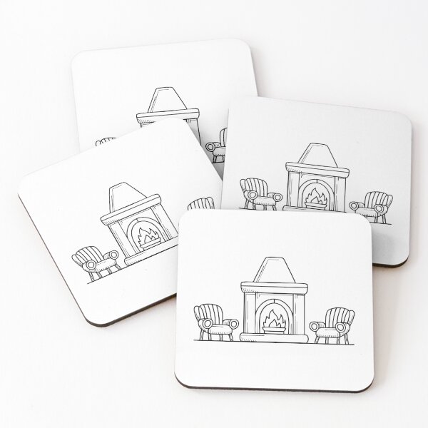 Item preview, Fireplace surrounded by empty chairs designed and sold by rasagamastore.