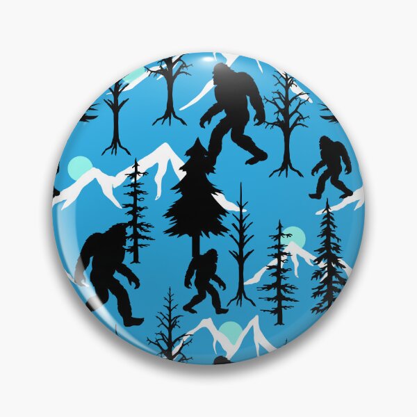 Item preview, Bigfoot Hiding in Winter Forest Trees Pattern designed and sold by HotHibiscus.