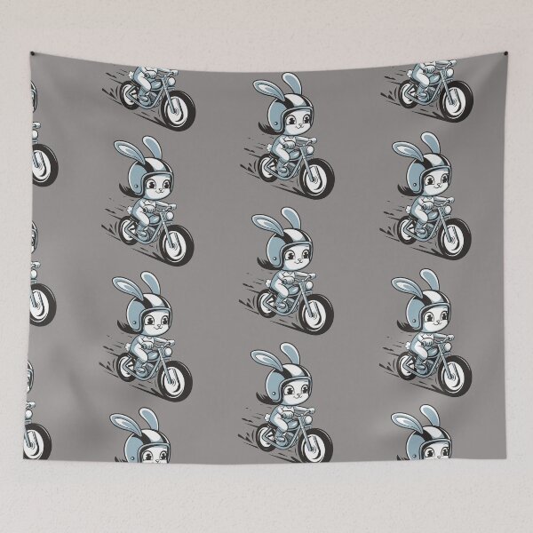 Item preview, Follow The White Rabbit Motorabbit Bunny Hare Follow Me Motogirl Motorcycle Girl Rabbit With Helmet designed and sold by Cr320.