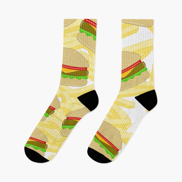 Item preview, Cheeseburgers And French Fries Fast Food Take Out Pattern designed and sold by Sartoris Art.