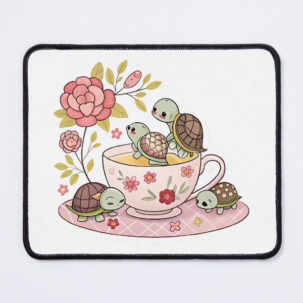 Item preview, Tea Time Turtles Sticker – Cute and Cozy Animal Art designed and sold by FluffyPeels.
