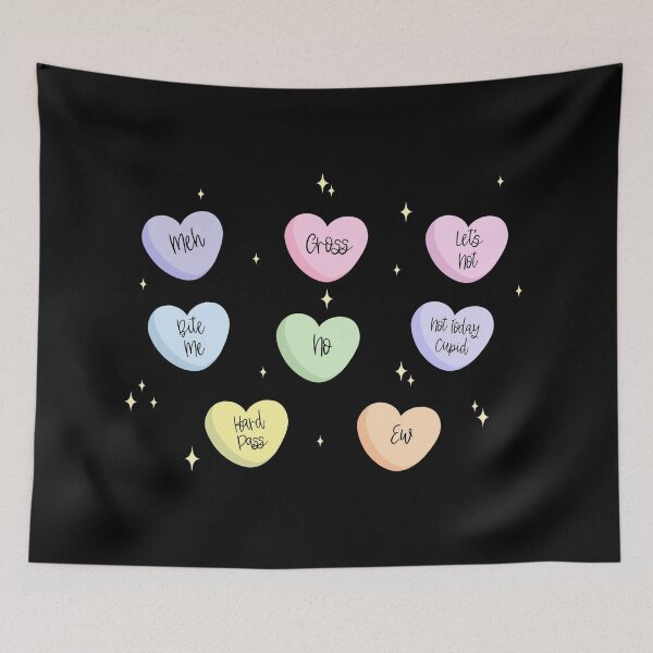 Item preview, Anti-Valentine’s Day Hearts (dark background) designed and sold by JMDesignHouse.