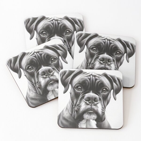 Item preview, Boxer Dog Pencil and Ink Portrait designed and sold by CattyCornerPOD.