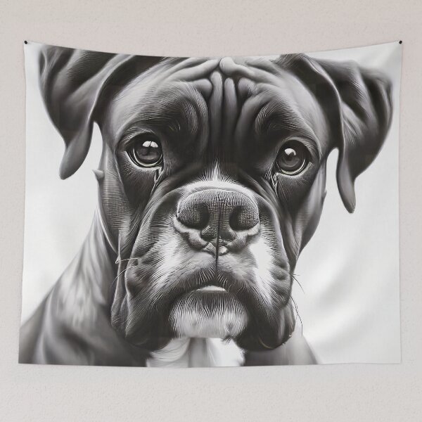Item preview, Boxer Dog Pencil and Ink Portrait designed and sold by CattyCornerPOD.