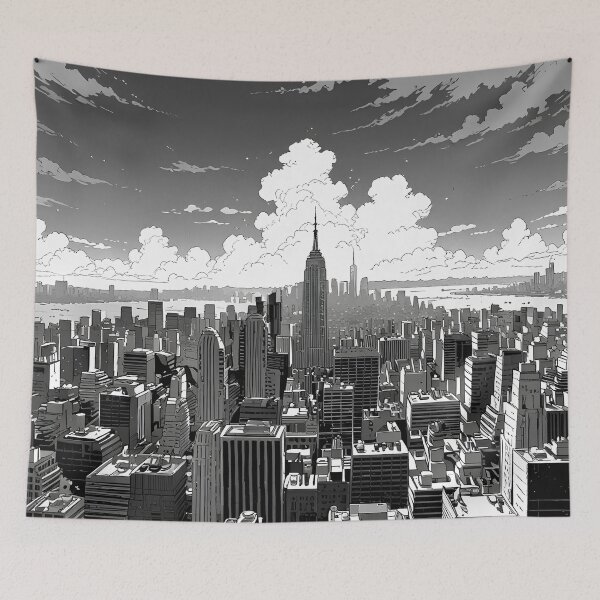 Item preview, New York City with Majestic Skyline and Towering Skyscrapers designed and sold by ArtsyWishesShop.