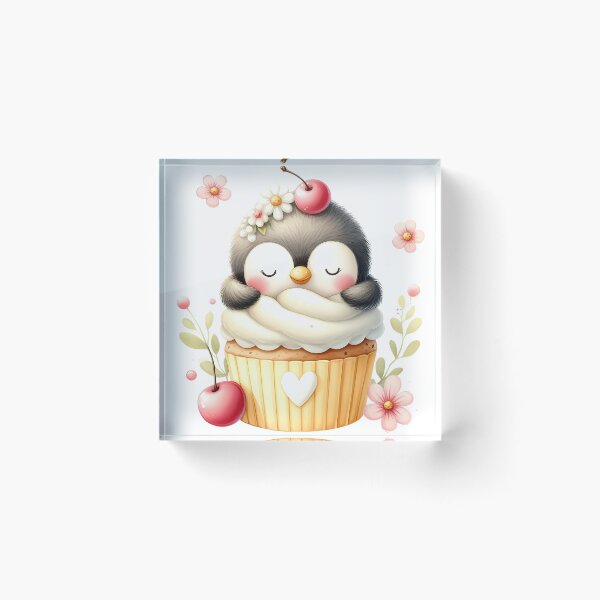 Item preview, A0566 Penguin Sleeping on Cupcake – Adorable Penguin-Themed Collectible, Unique Decor for Home, Fun Gift Idea, Premium Quality Design designed and sold by angieart68.