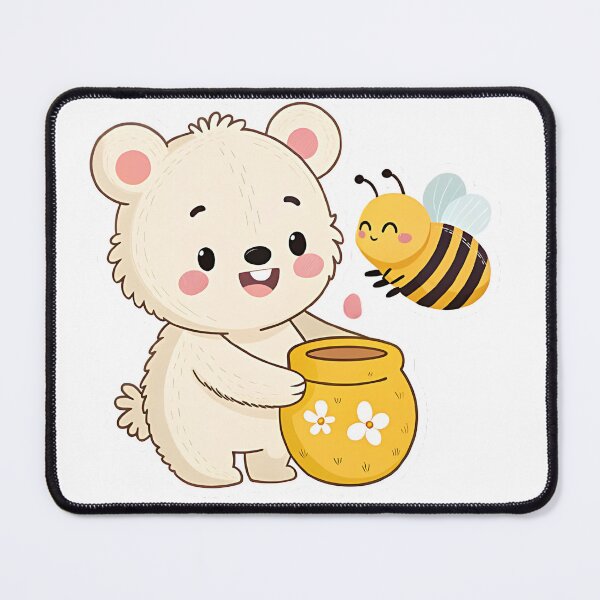 Item preview, Bee and Bear Buddies Sticker – Cute Honey-Loving Friends designed and sold by FluffyPeels.