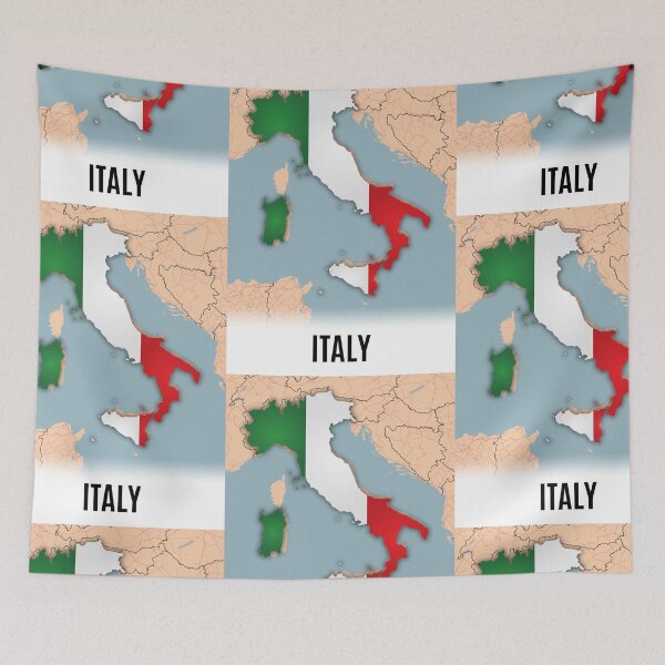 Item preview, Modern Italy Flag Map Art – Geography Poster & Wall Decor 3D designed and sold by Psycho-Crazy.