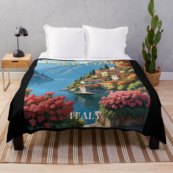 Item preview, Lake Como in Italy Retro Art Travel Landscape designed and sold by MaateoDesign.
