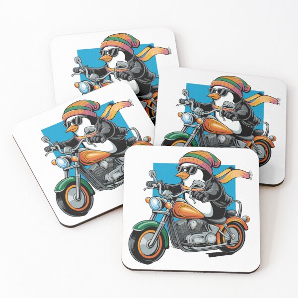 Item preview, Cool Penguin Riding a Motorcycle in Festive Winter Style designed and sold by lubushop1.