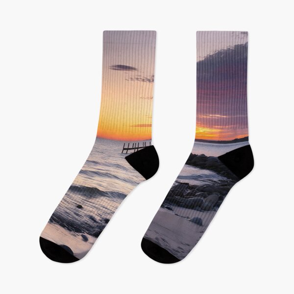 Item preview, wooden bridge on the seashore during sunset designed and sold by AA-designstore.