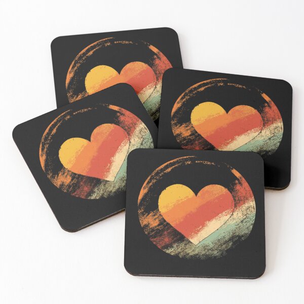 Item preview, Colorful Heart Artwork with Vintage Retro Grunge Style designed and sold by MOONE FLOWER.