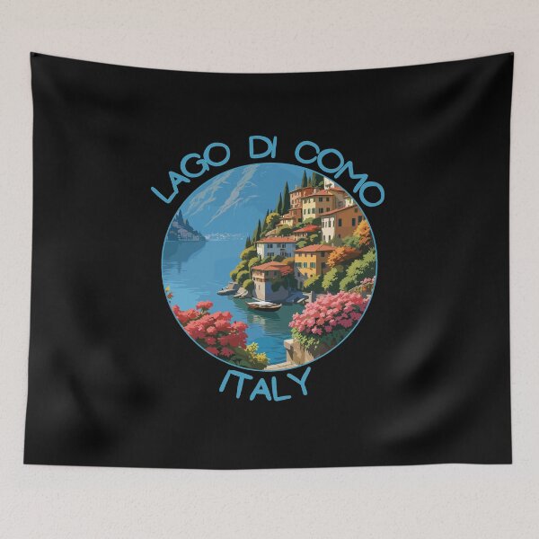 Item preview, Lago di Como en Italia Emblema de viaje de arte retro designed and sold by MaateoDesign.