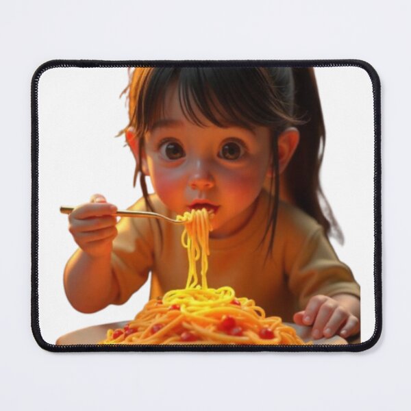Item preview, girl eating spaghetti designed and sold by abd555ata666.