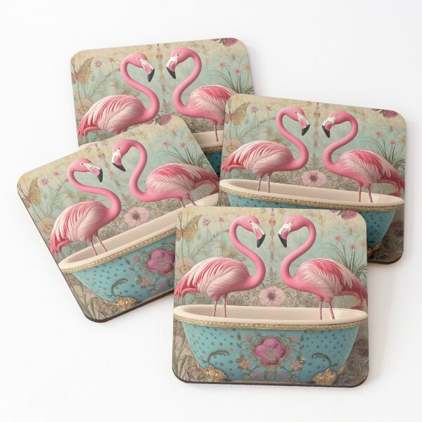 Item preview, Romantic flamingos in a bathtub designed and sold by celiacreatec.