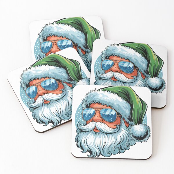 Item preview, Cool Santa with Green Hat and Stylish Sunglasses designed and sold by lubushop1.