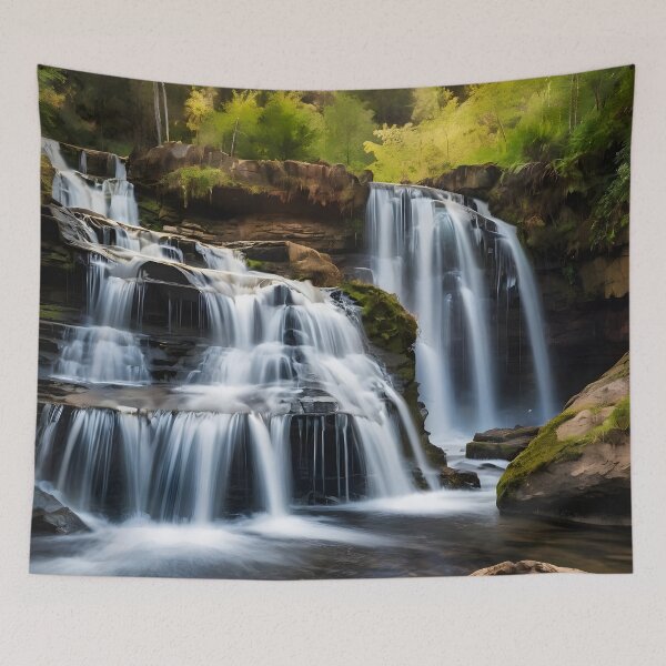 Item preview, waterfall in the green forest or green jungle 10 designed and sold by AA-designstore.