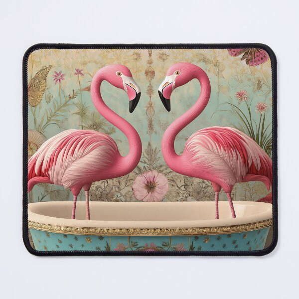 Item preview, Romantic flamingos in a bathtub designed and sold by celiacreatec.
