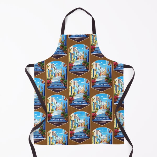 Item preview, Chefchaouen Morocco Retro Travel Poster Sticker T-Shirt 02 designed and sold by LocationInks.