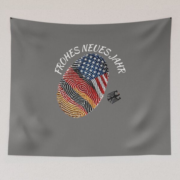 Item preview,  Happy New Year German- America , New Year Greetings,  USA Flag designed and sold by Right-UR.