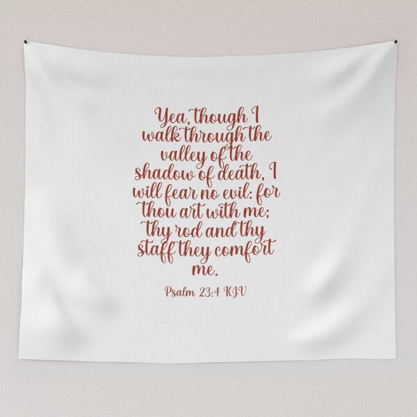 Item preview, Psalm 23:4 KJV Christian Bible Verse for Anxiety, Minalmist Typography designed and sold by Our Bible Journey.