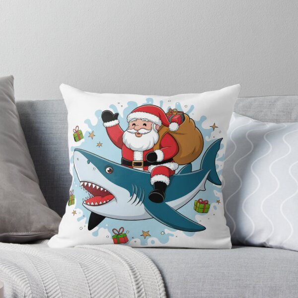 Item preview, Santa Riding a Shark with Holiday Gifts designed and sold by lubushop1.