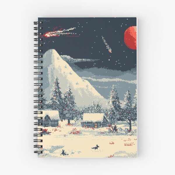 Item preview, Pixel Village Under a Crimson Moon designed and sold by landletsy.