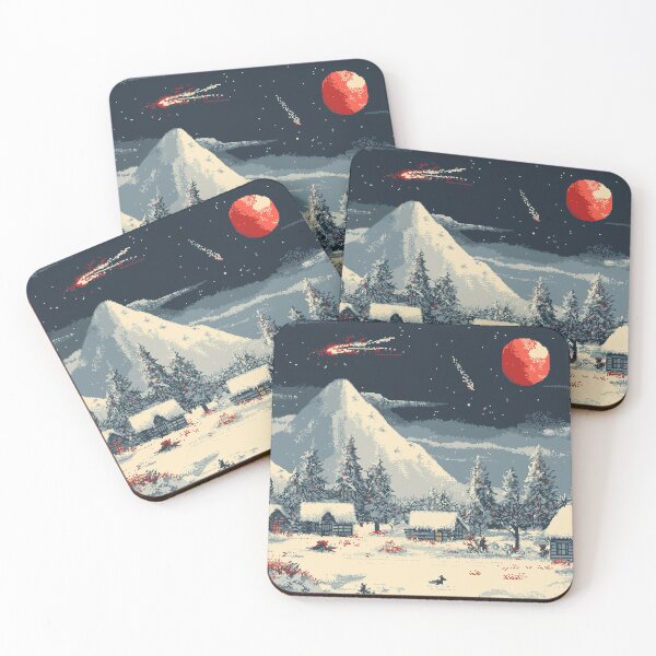 Item preview, Pixel Village Under a Crimson Moon designed and sold by landletsy.