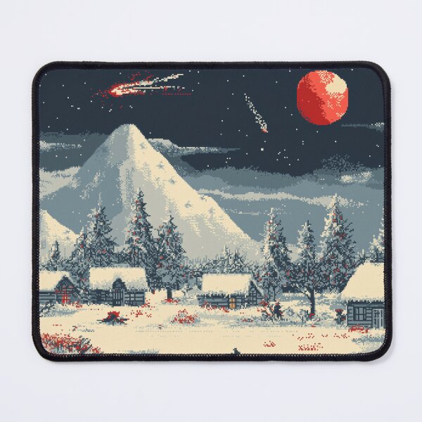 Item preview, Pixel Village Under a Crimson Moon designed and sold by landletsy.