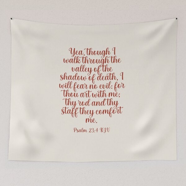 Item preview, Psalm 23:4 KJV Christian Bible Verse for Anxiety, Minimalist Typography designed and sold by Our Bible Journey.