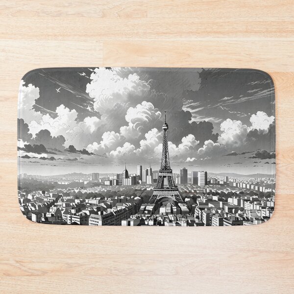 Item preview, Stunning Monochrome Paris Skyline  designed and sold by ArtsyWishesShop.