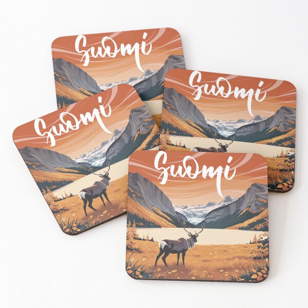 Item preview, Illustration of a raindeer in a lake in Finland designed and sold by ocusido.