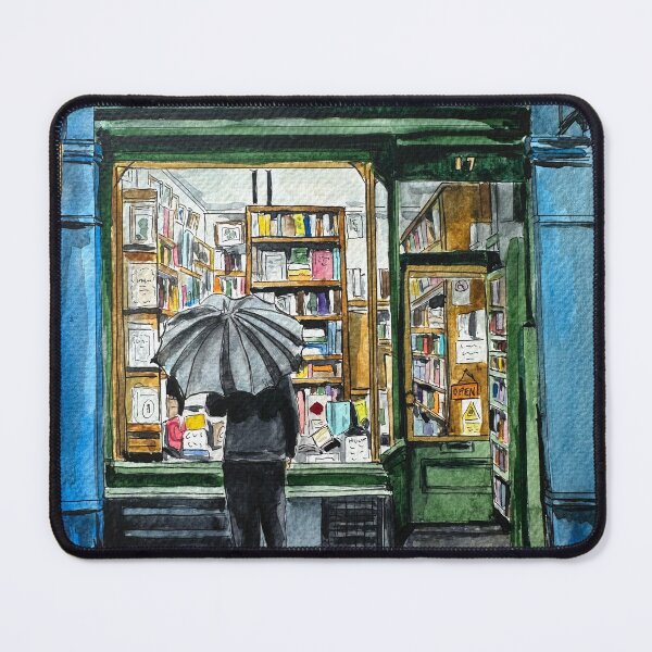 Item preview, Bookseller in the Rain designed and sold by BrigidJz.