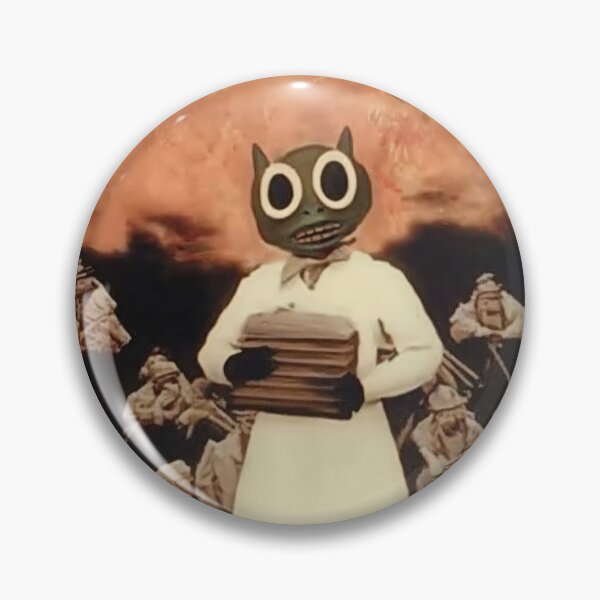 Item preview, Cat-Faced Figure Amidst a Surreal Battlefield designed and sold by landletsy.