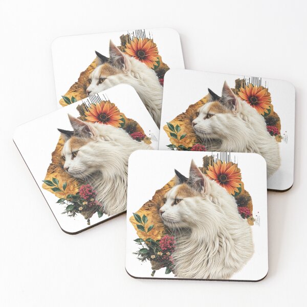 Item preview, Collage Wall Art / T-shirt Design: WHITE CAT designed and sold by ForeverPrintsOK.
