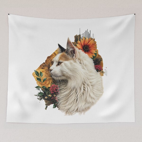 Item preview, Collage Wall Art / T-shirt Design: WHITE CAT designed and sold by ForeverPrintsOK.