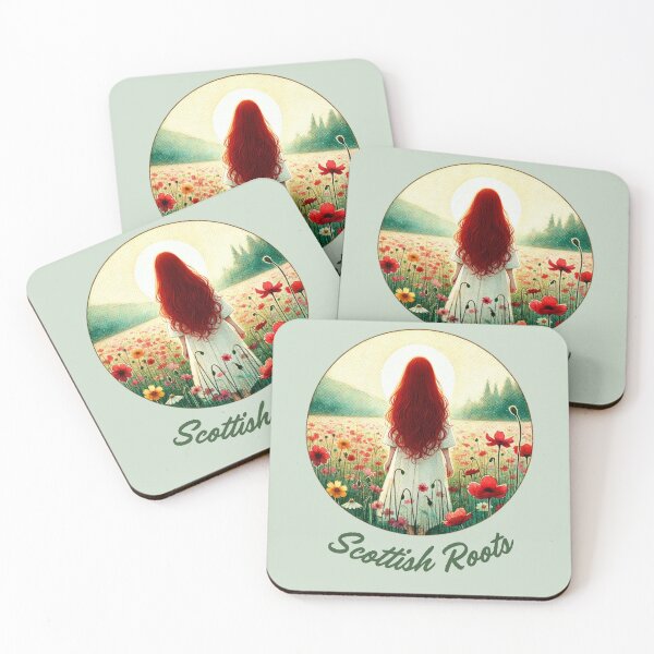 Item preview, Scottish roots, a beautiful ginger haired girl watercolor style  designed and sold by coloursforkids.
