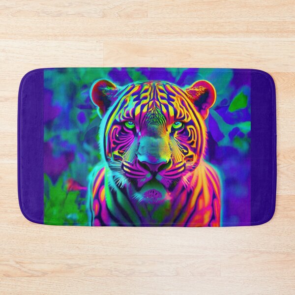 Item preview, Psychedelic Tiger Art - Vibrant Neon Wall Mural, Posters, T-Shirts & Home Decor designed and sold by MiHijoDesign.
