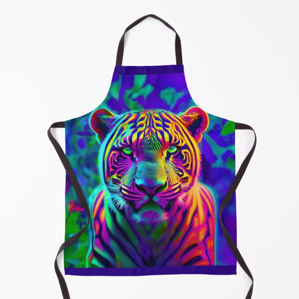 Item preview, Psychedelic Tiger Art - Vibrant Neon Wall Mural, Posters, T-Shirts & Home Decor designed and sold by MiHijoDesign.