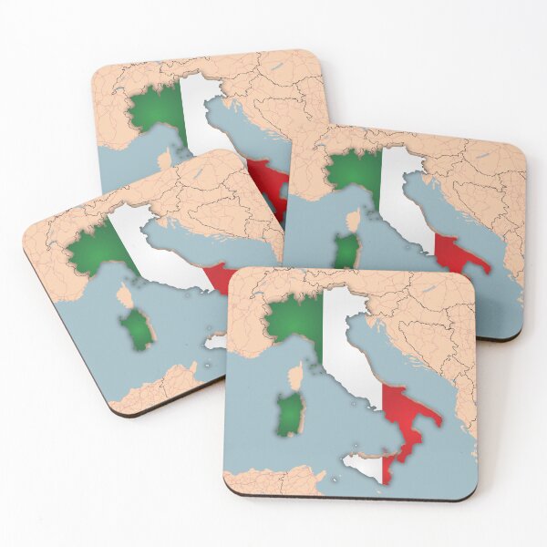 Item preview, Modern Italy Flag Map Art – Geography Poster & Wall Decor 3D sticker designed and sold by Psycho-Crazy.