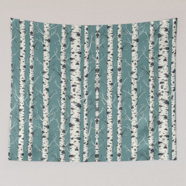 Item preview, Birch forest, Winter Birch Grove: Snowy Forest Watercolor Pattern designed and sold by Collagedream.
