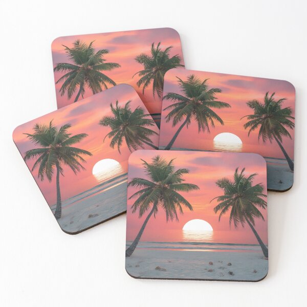 Item preview, two palm trees on the sea beach designed and sold by AA-designstore.