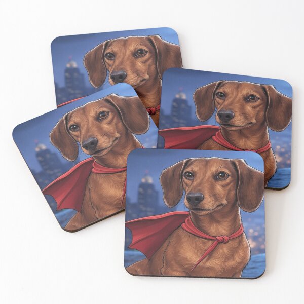Item preview, Superhero Dachshund: Tiny Hero, Big Bark designed and sold by AIrtisticPrints.