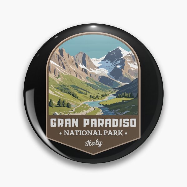 Item preview, Gran Paradiso National Park Italy Retro Art Travel Emblem designed and sold by MaateoDesign.